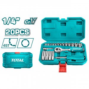 Набор торцевых головок с трещоткой TOTAL THT 141201
