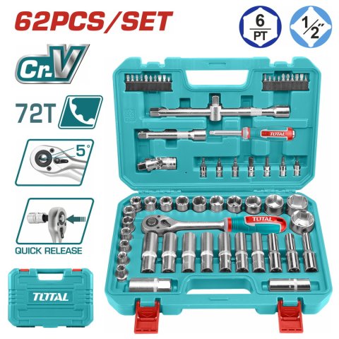 Tool Set 62.pcs TOTAL THT121602