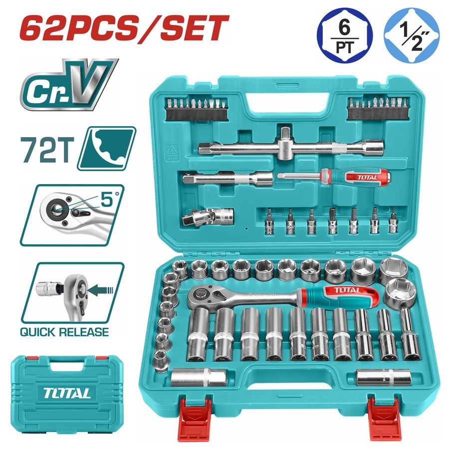 Tool Set 62.pcs TOTAL THT121602